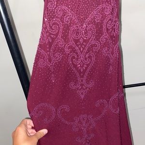 Maroon midi dress